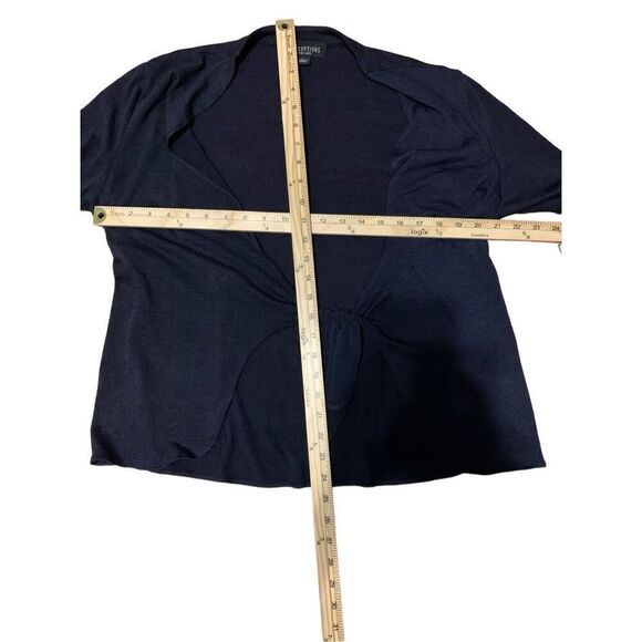 NEW WITH TAGS PERCEPTIONS Womens Tie Front stylish Soft Jacket Classic Navy blue - Picture 11 of 11